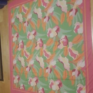 Large Scarf Wrap Tropical Floral Print 56x56in